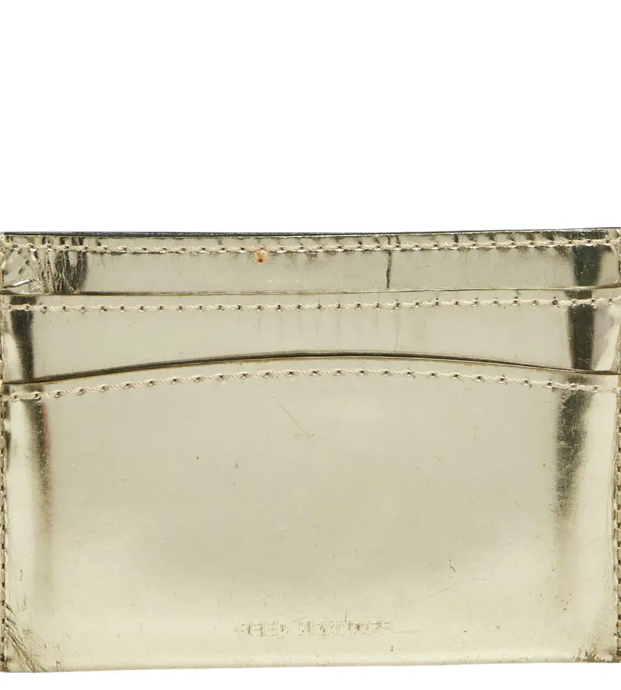 Reed Krakoff Metallic Gold Leather Card Holder
