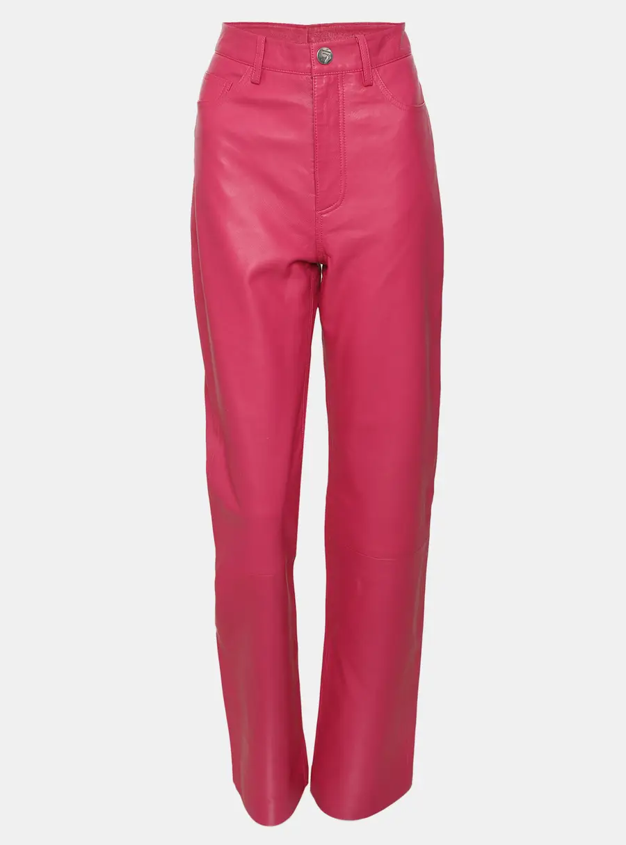 REMAIN Birger Christensen Pink Leather Pants M