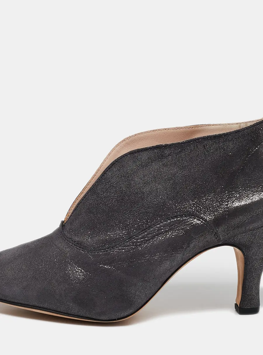 Repetto Metallic Grey Suede Ankle Booties Size 40