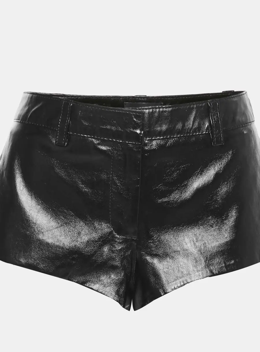 Retrofete Black Real Leather Hot Pants M
