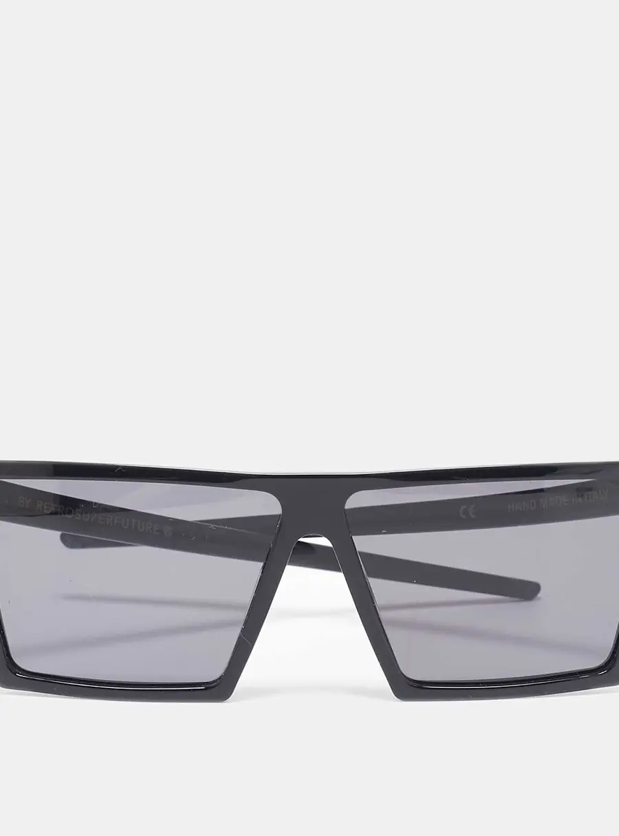 By RetroSuperFuture Black Rectangle Tinted Sunglasses