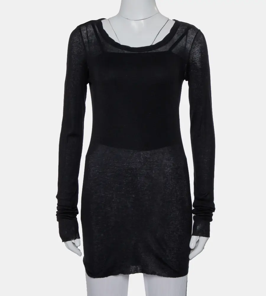 Rick Owens Black Knit Forever Tunic Top M