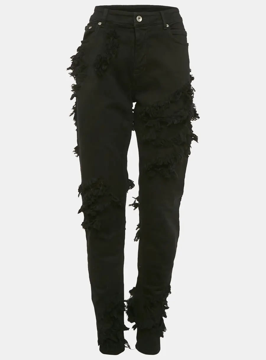Rick Owens DRKSHDW Black Distressed Denim Skinny Jeans M Waist 31"