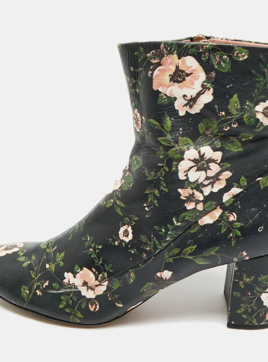 Rochas Size 39.5 Multicolor Leather Ankle Length Boots