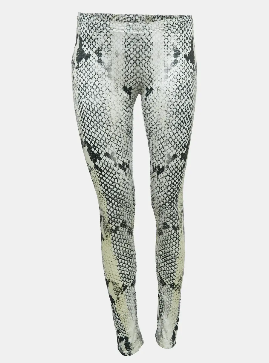 Roberto Cavalli Multicolor Snake Print Jersey Leggings L