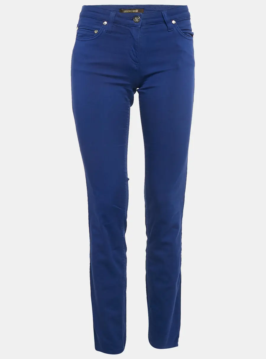 Roberto Cavalli Navy Blue Embroidered Denim Jeans S Waist 26"