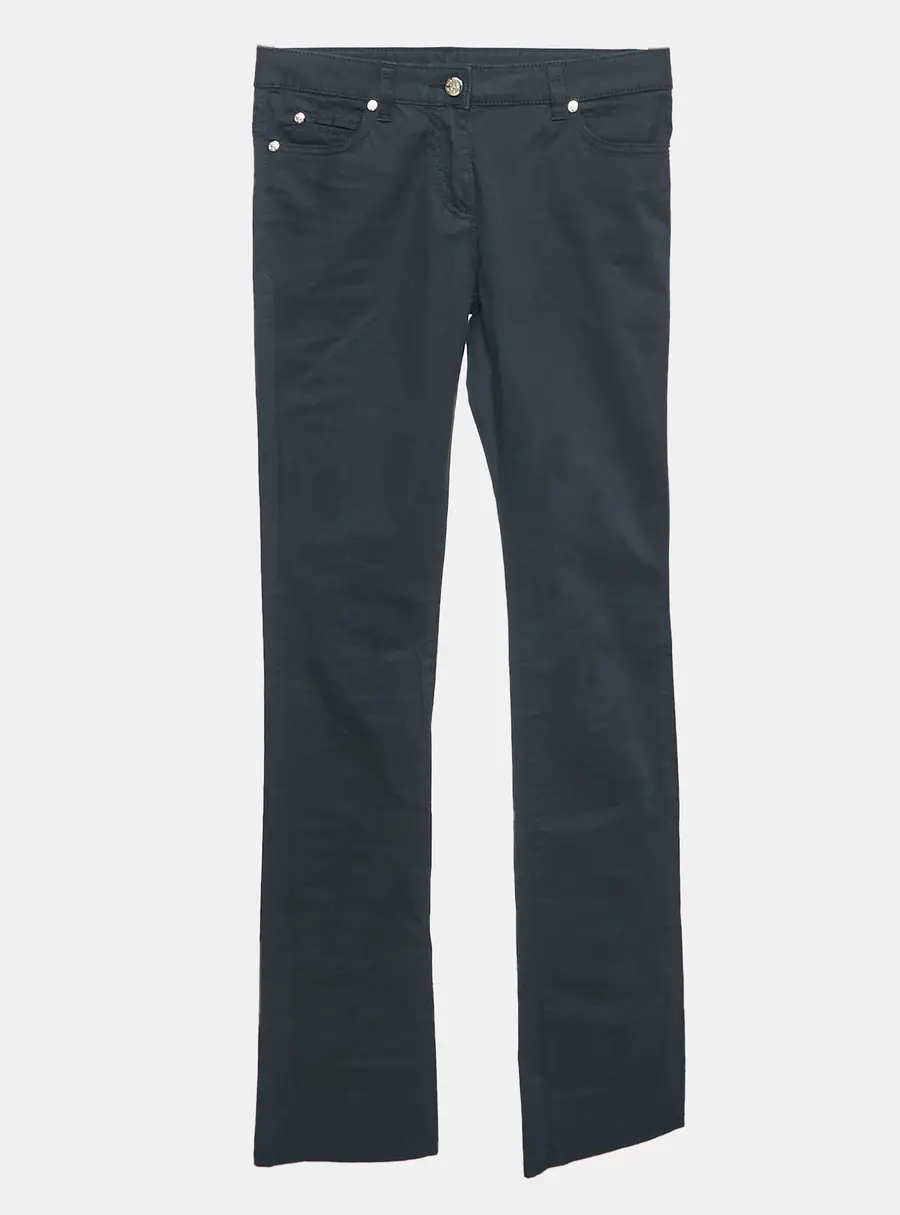 Roberto Cavalli Navy Blue Cotton Skinny Pants S