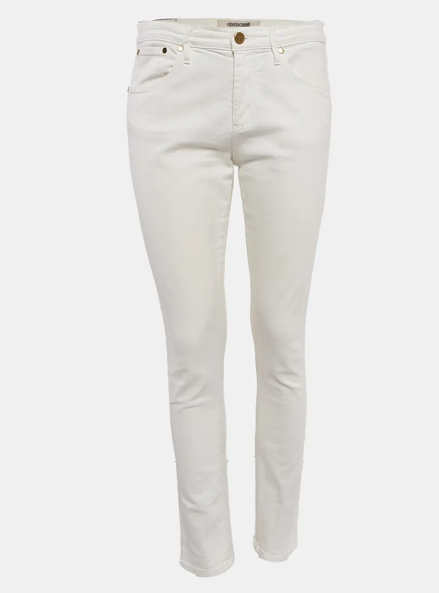 Roberto Cavalli White Denim Skinny Jeans M Waist 30"