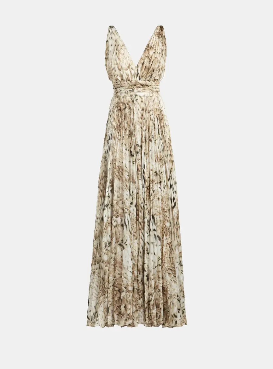 Roberto Cavalli Printed Silk Maxi Dress S