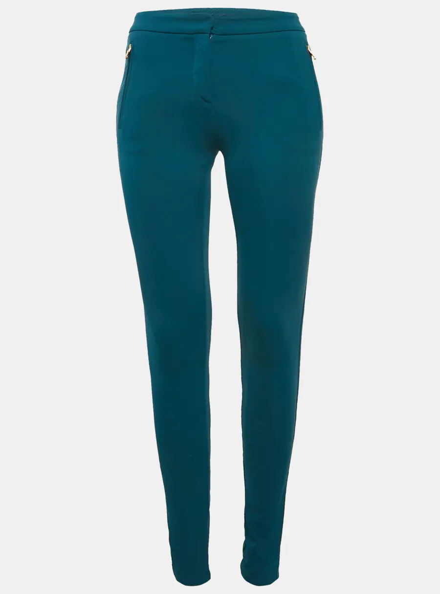 Roberto Cavalli Blue Stretch Crepe Skinny Trousers S
