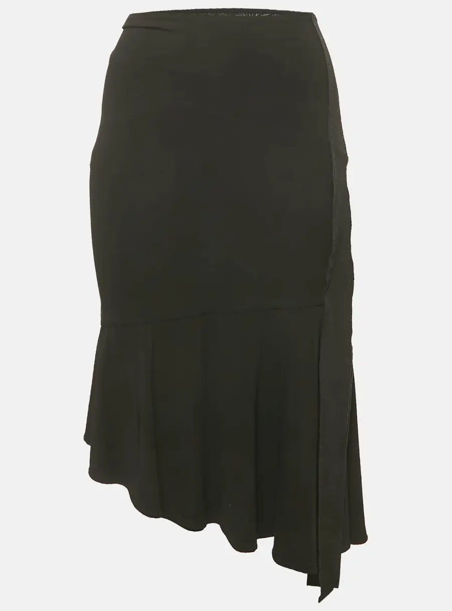 Roberto Cavalli Black Jersey Flared Short Skirt M