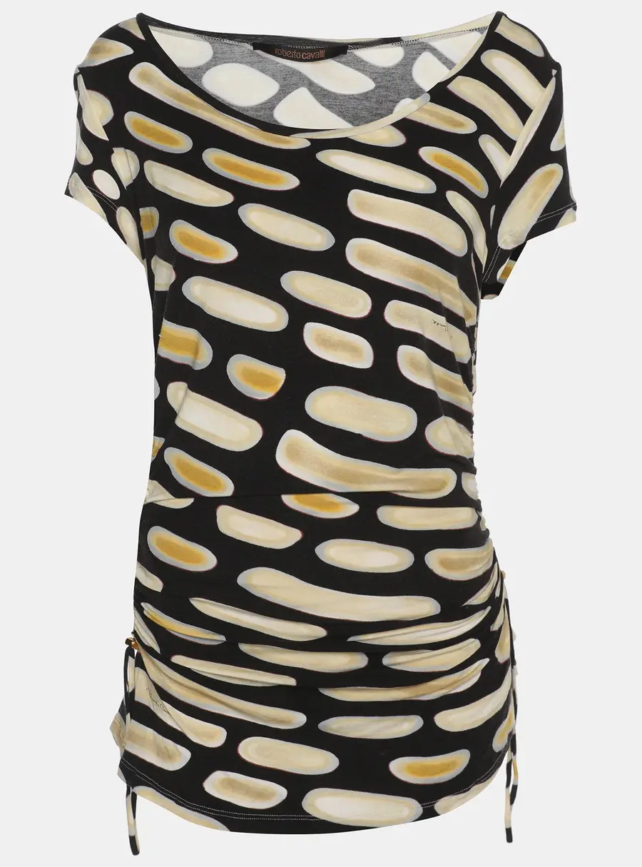 Roberto Cavalli Multicolor Jersey Ruched Top L