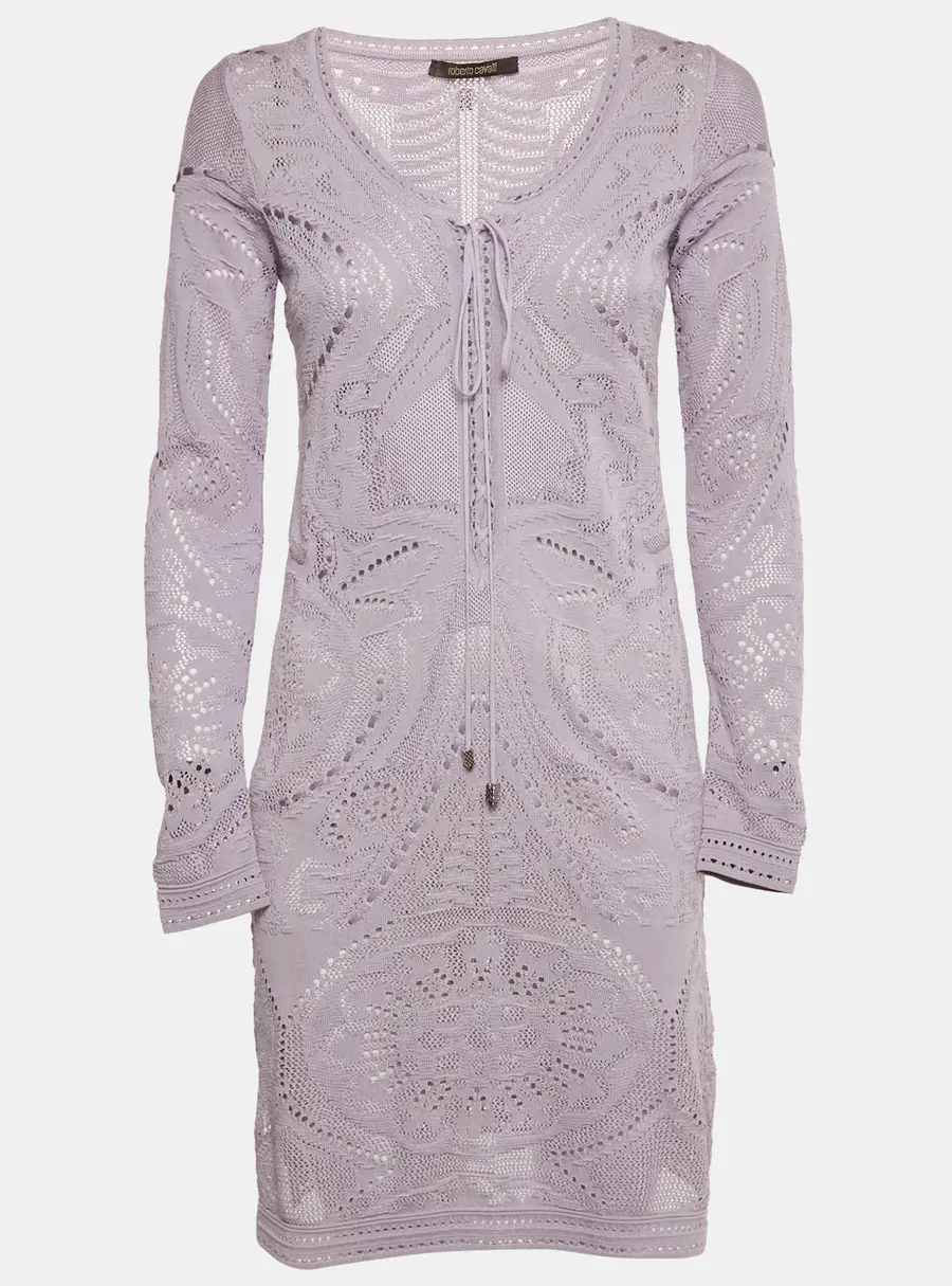 Roberto Cavalli Lavender Knit Mini Dress S