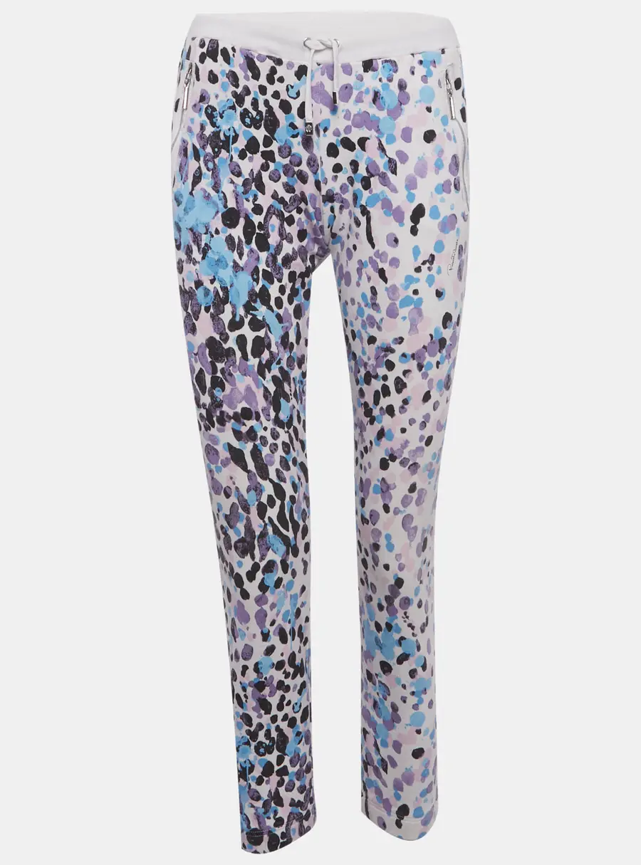 Roberto Cavalli White Printed Cotton Capri Pants XS