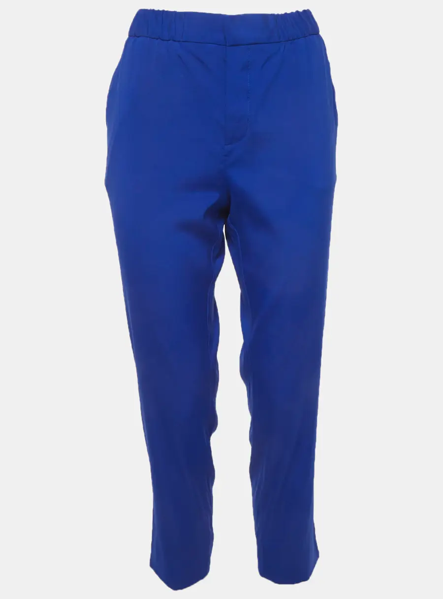 Roberto Cavalli Blue Silk Slim Fit Trousers M