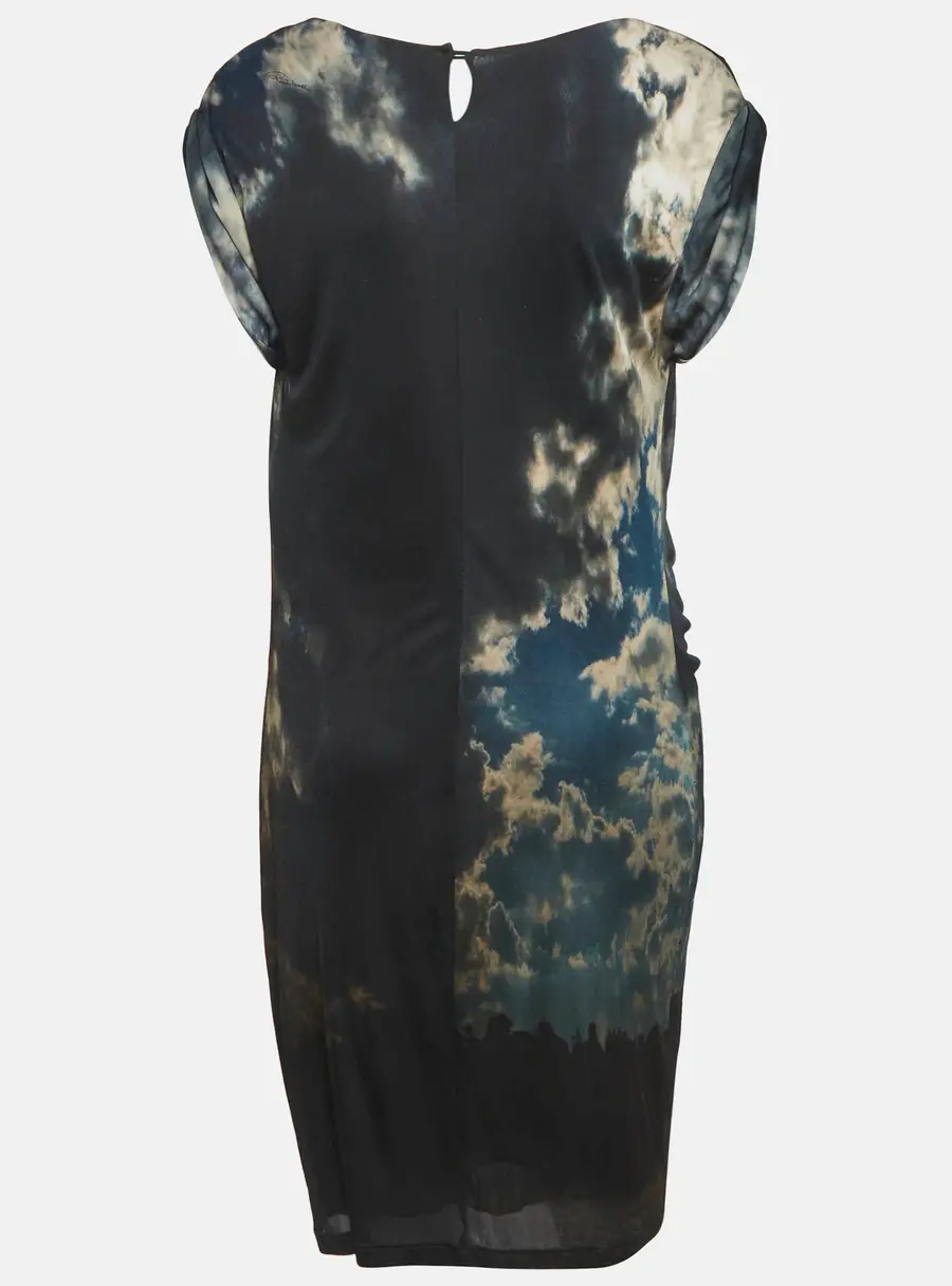 Roberto Cavalli Blue Printed Jersey Short Dress L