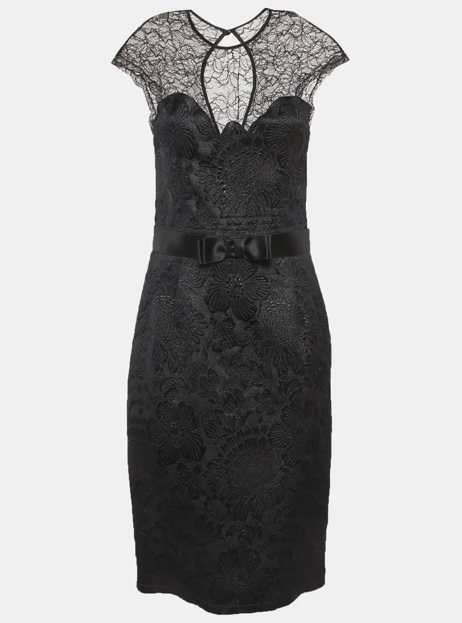 Class Roberto Cavalli Black Brocade Lace Short Dress M