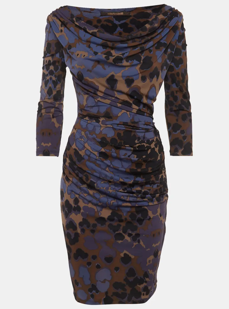Roberto Cavalli Multicolour Animal Print Jersey Knit Mini Dress S
