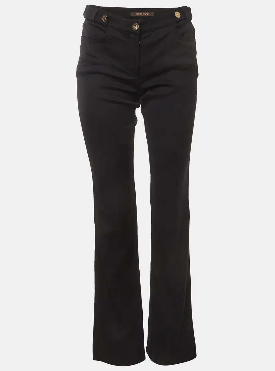 Roberto Cavalli Black Wool Trousers S