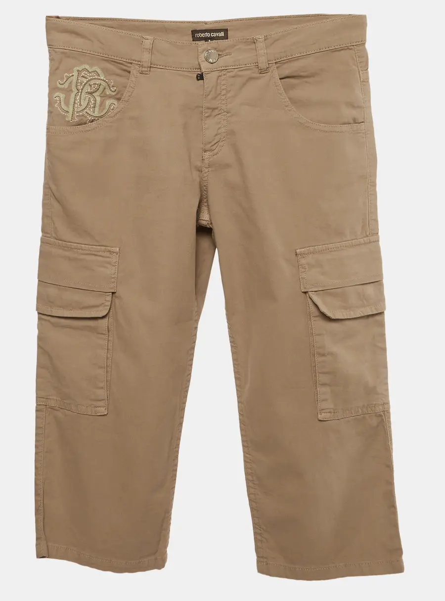 Roberto Cavalli Brown Cotton Cargo Pants S