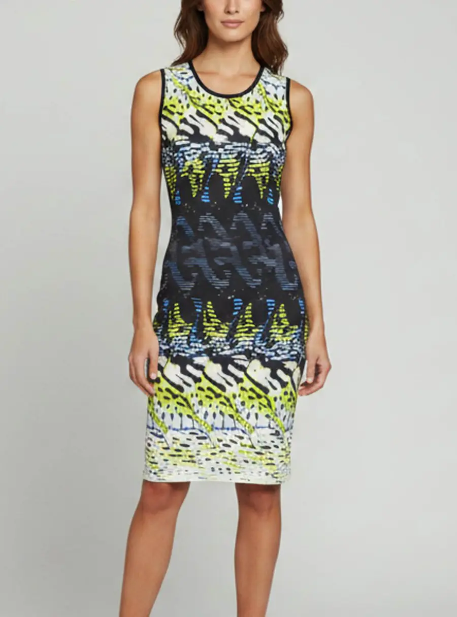 Roberto Cavalli Multicolor Optical Print Jersey Mini Dress M