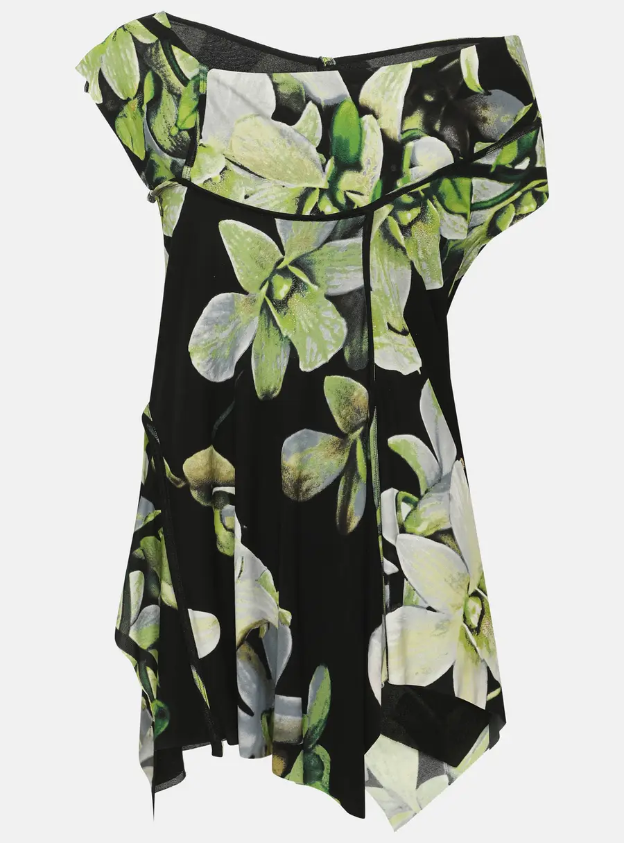 Roberto Cavalli Black Multicolor Printed Jersey Sleeveless Top S