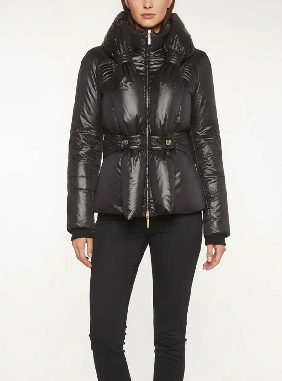 Roberto Cavalli Black Quilted Nylon Puffer Zip Up Jacket M