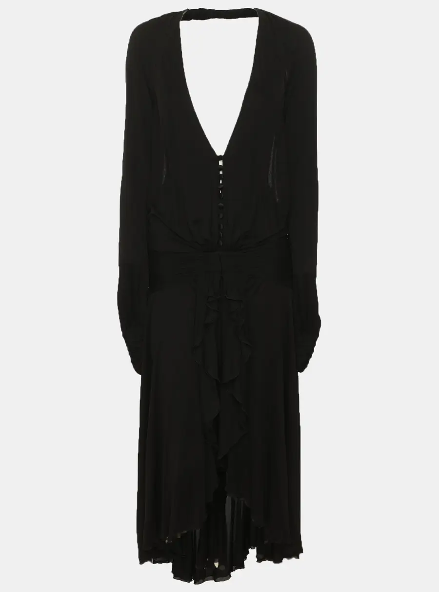 Roberto Cavalli Black Jersey Midi Dress M