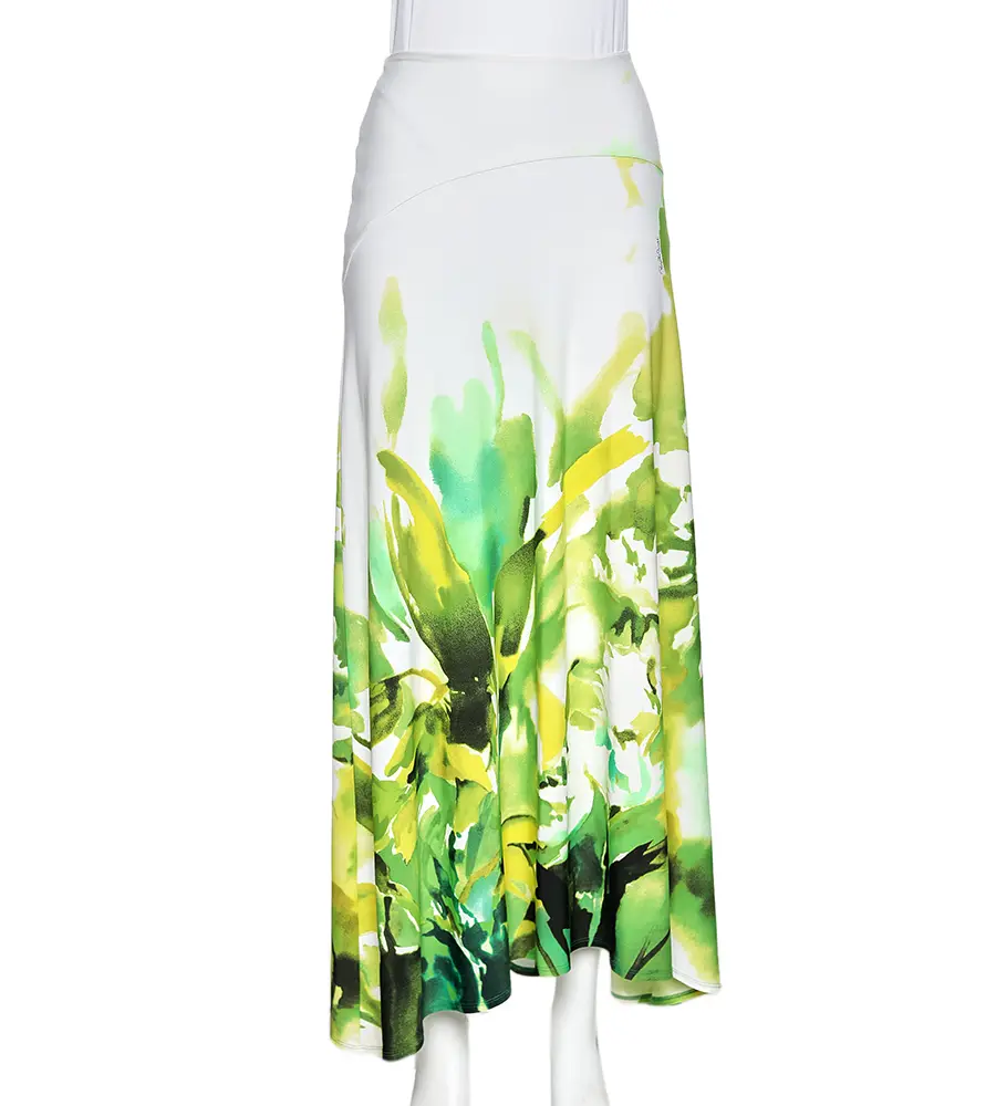 Roberto Cavalli Multicolored Printed Jersey Midi Skirt L