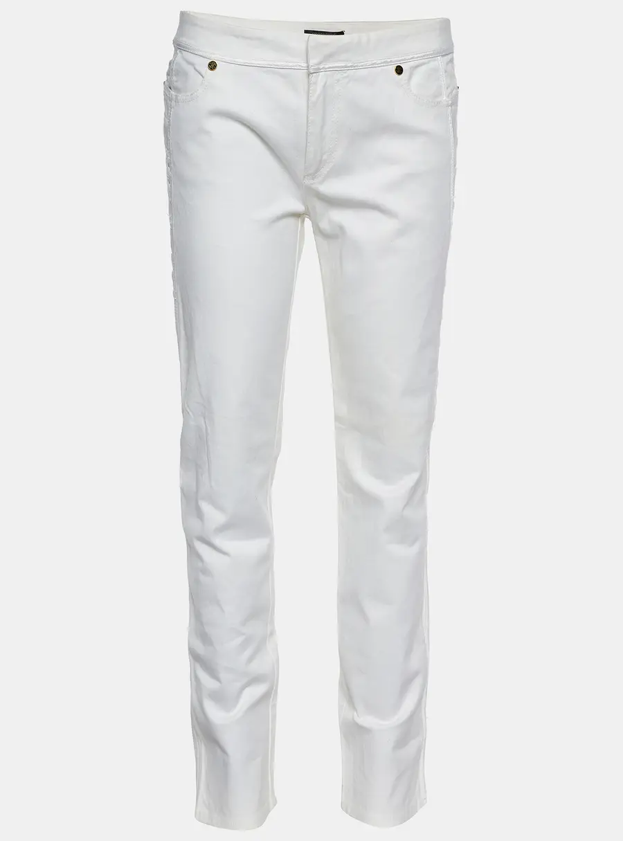 Roberto Cavalli White Denim Straight Fit Jeans Waist 30"