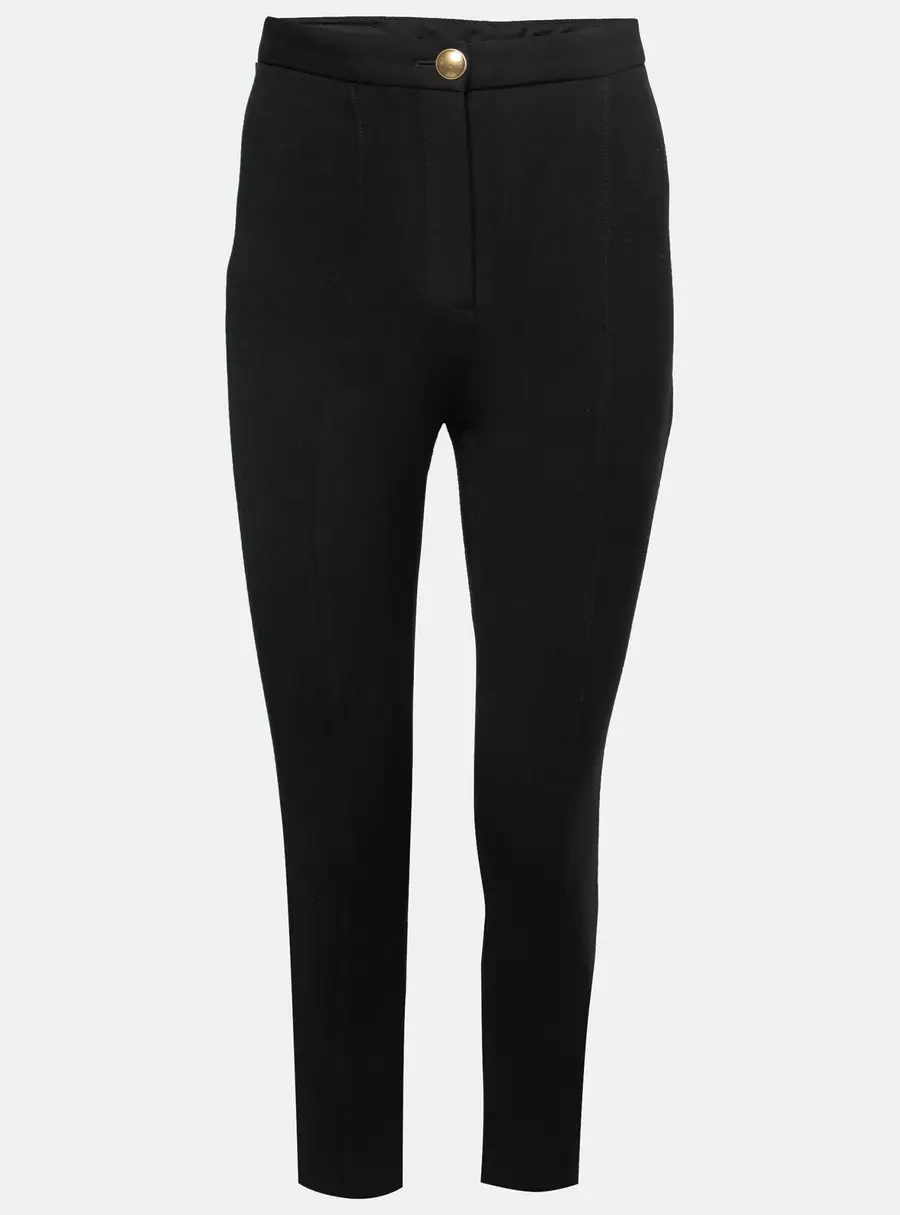 Roberto Cavalli Black Crepe Skinny Trousers S