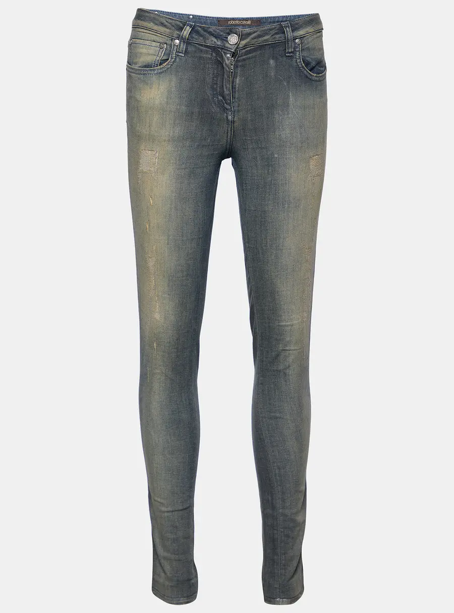 Roberto Cavalli Light Blue Faded Denim Skinny Jeans M