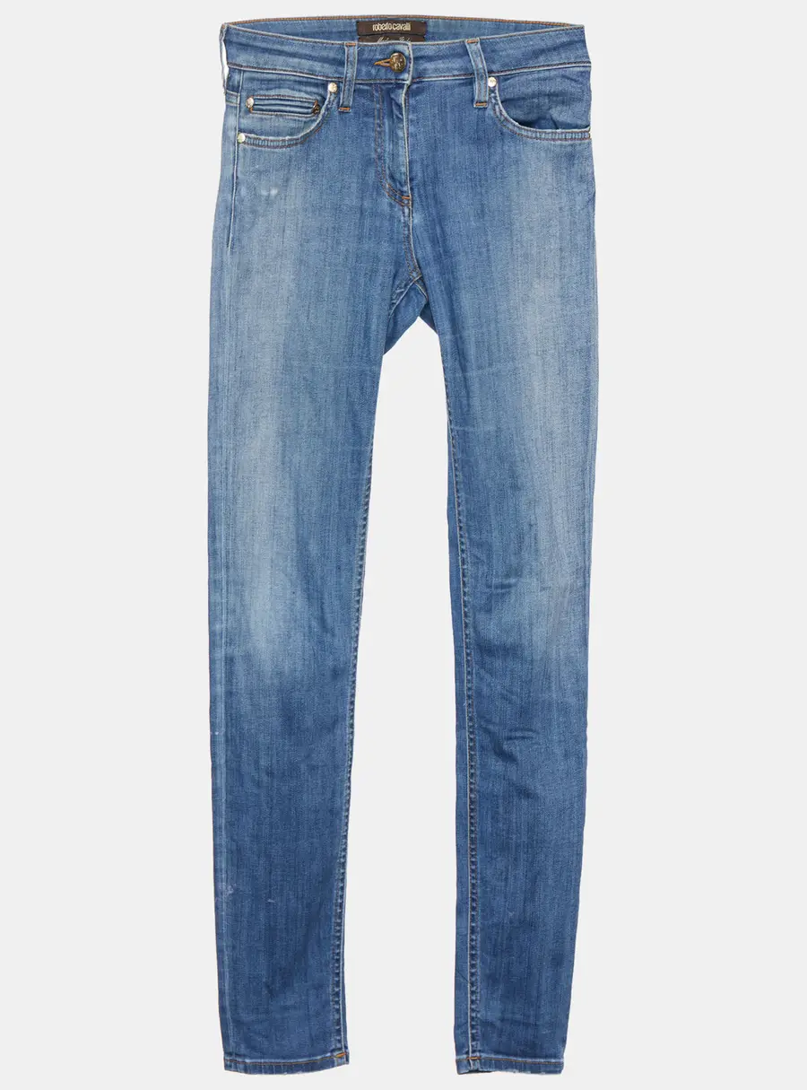 Roberto Cavalli Navy Blue Denim Skinny Jeans S Waist 28"
