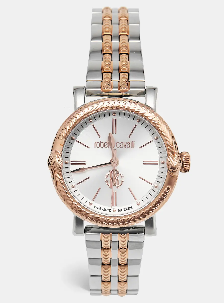 Roberto Cavalli By Franck Muller RV1L193M0101 Silver Dial Two Tone Stainless Steel Women's Wristwatch 30 mm
