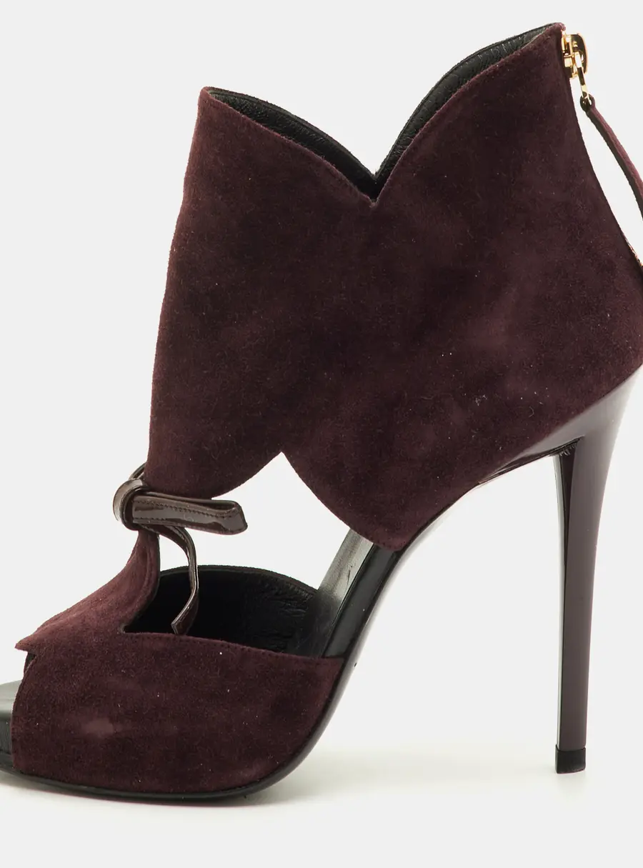 Roger Vivier Bibow Size 36 Brown Suede Platform Cut Out Ankle Booties