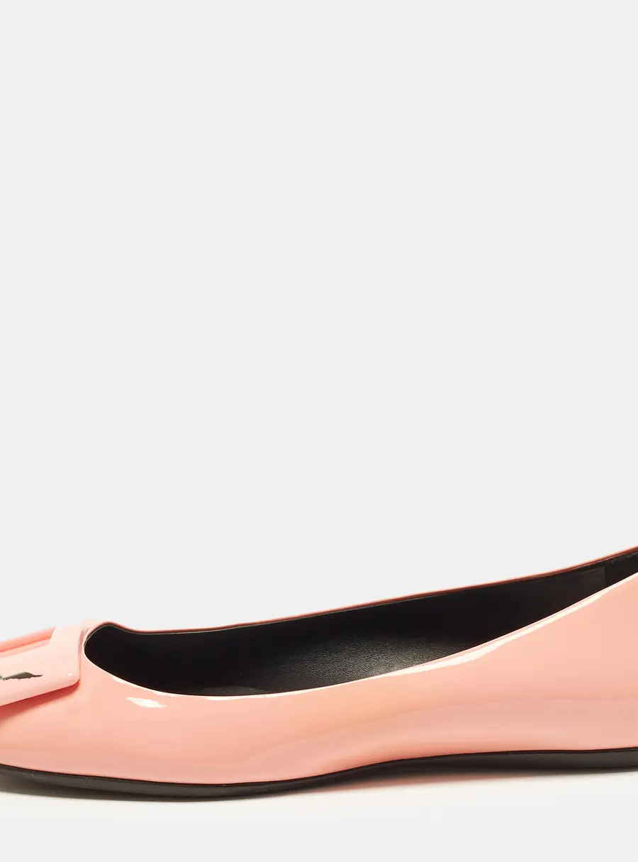 Roger Vivier Trompette Size 39 Pink Patent Leather Ballet Flats