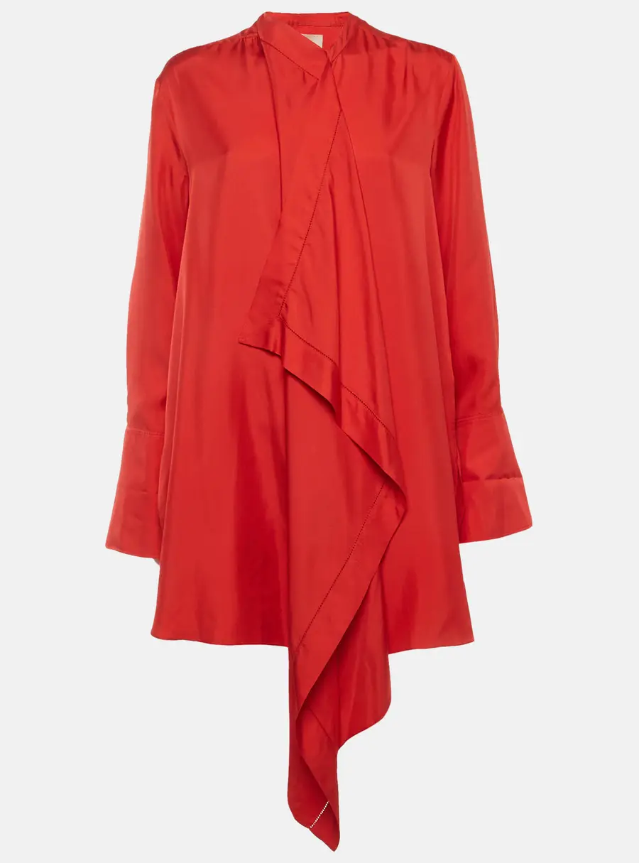 Roksanda Ilincic Red Silk Draped Mini Dress S