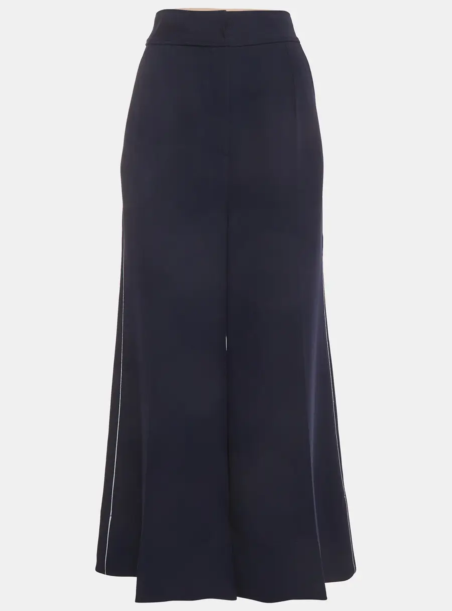 Roksanda Navy Blue Gabardine Wide Leg Pants M