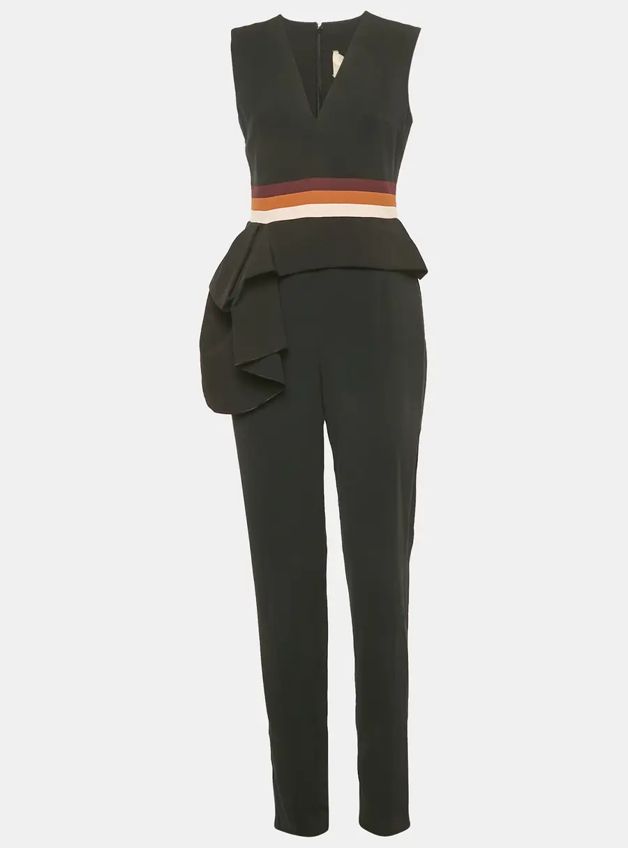 Roksanda Black Crepe Draped Kenzey Jumpsuit S