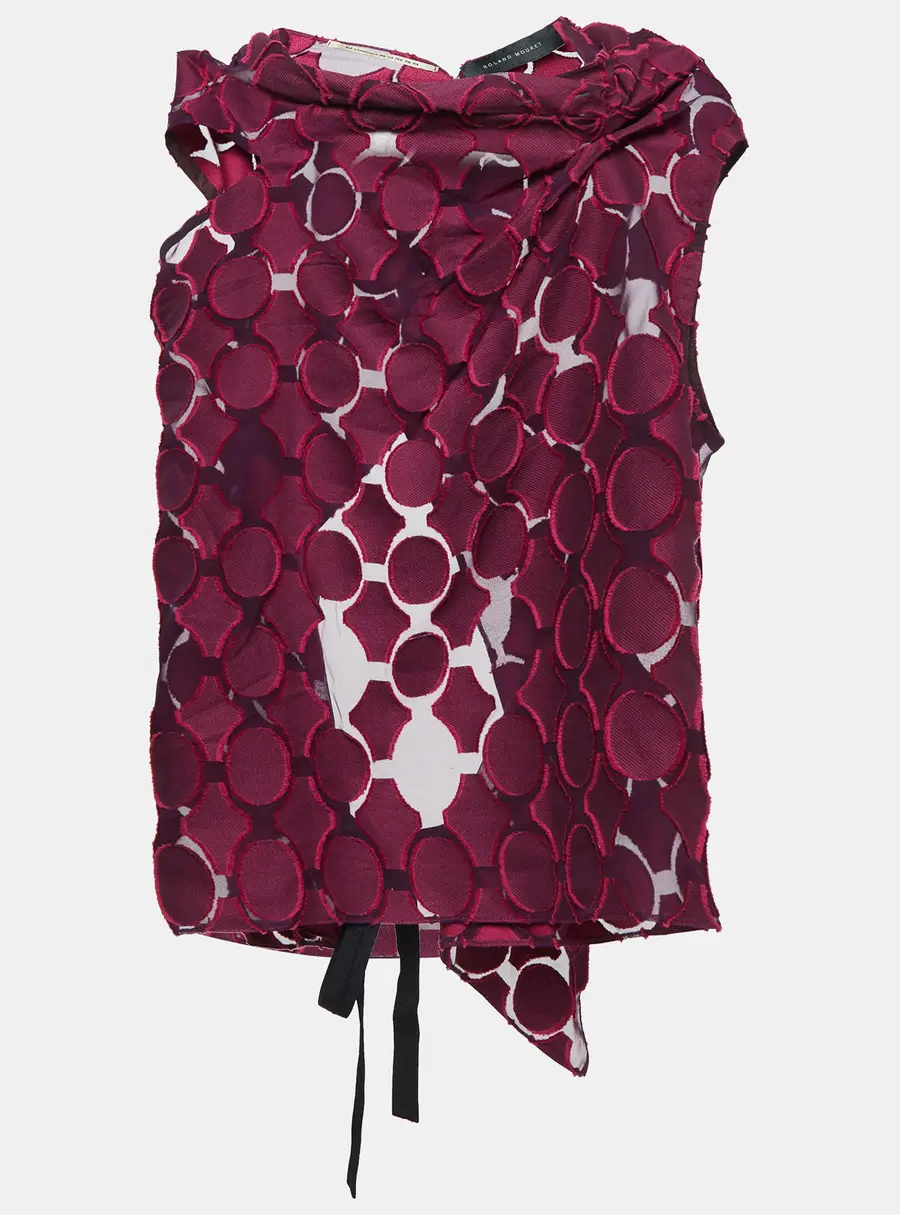 Roland Mouret Pink Cotton Fil Coupe Open Back Top S