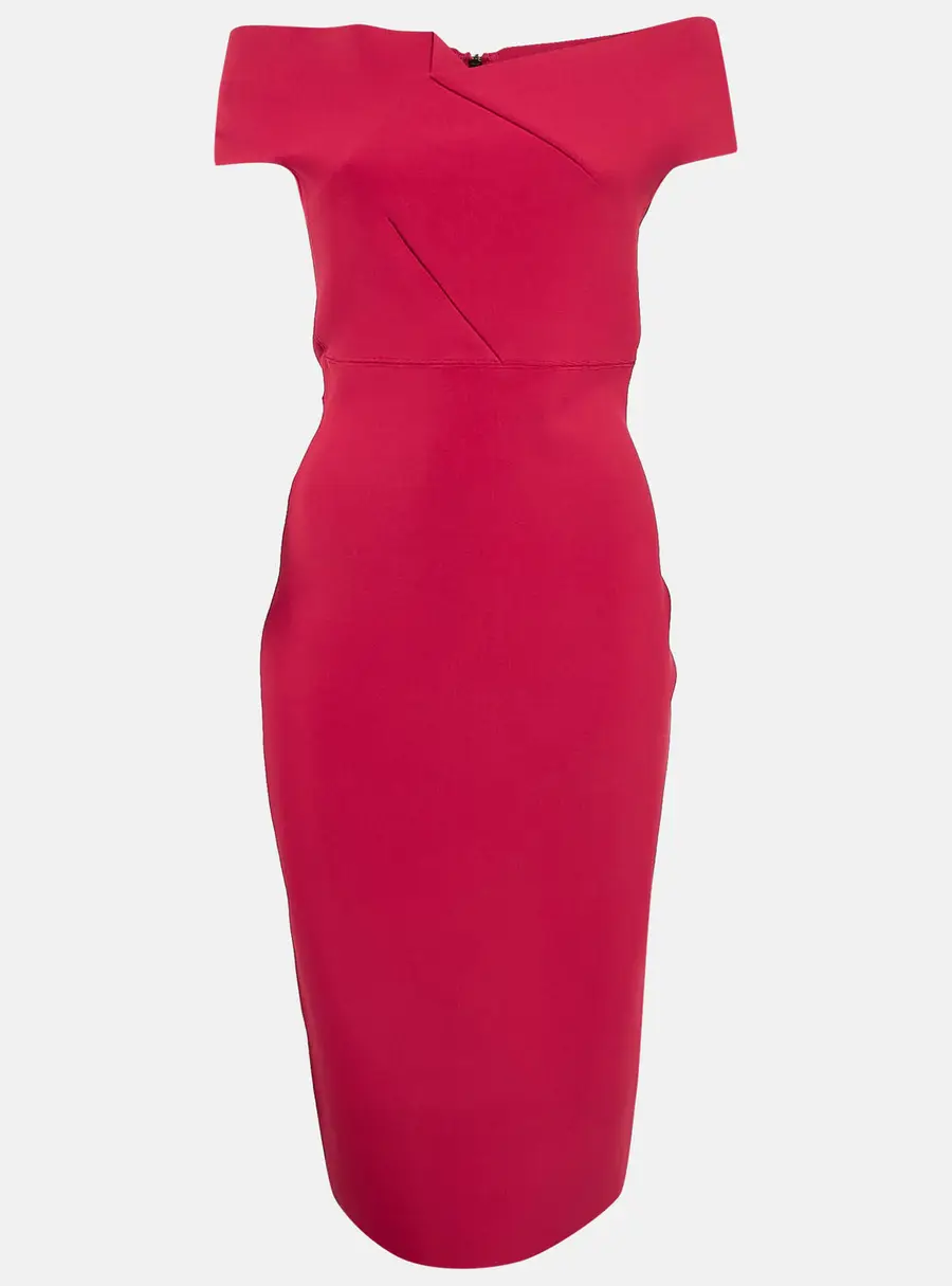 Roland Mouret Pink Jersey Off-Shoulder Bodycon Dress M