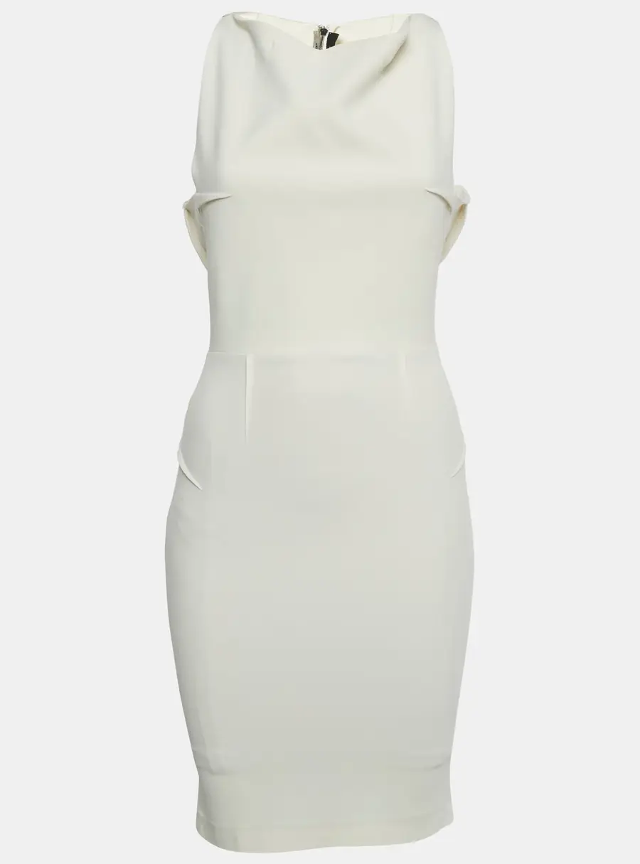 Roland Mouret Beige Crepe Cut-Out Mini Dress S