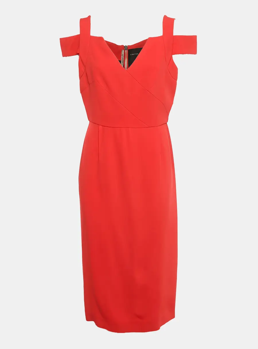 Limited Edition by Roland Mouret Bright Red Stretch Crepe Erskin Dress L