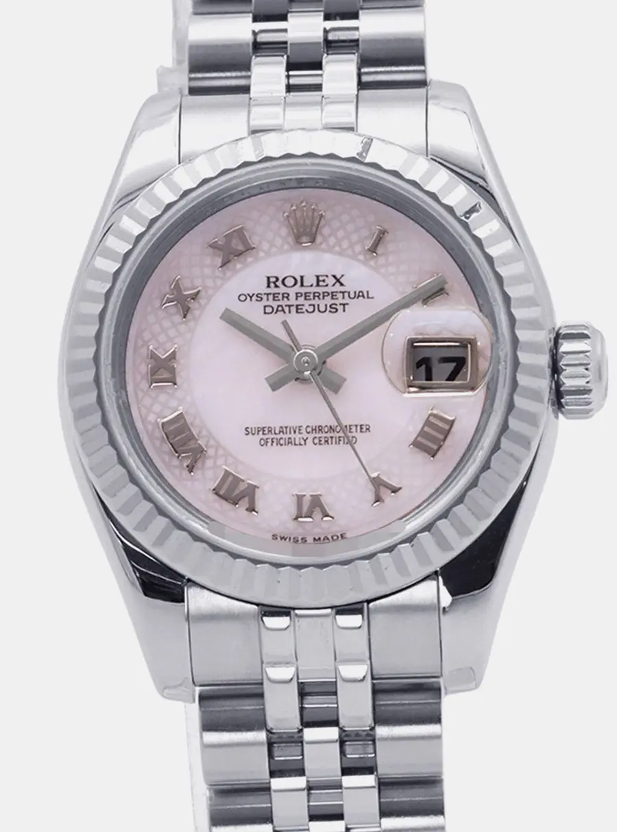 Rolex Datejust Pink Shell 18K White Gold Automatic Women's Wristwatch 26mm