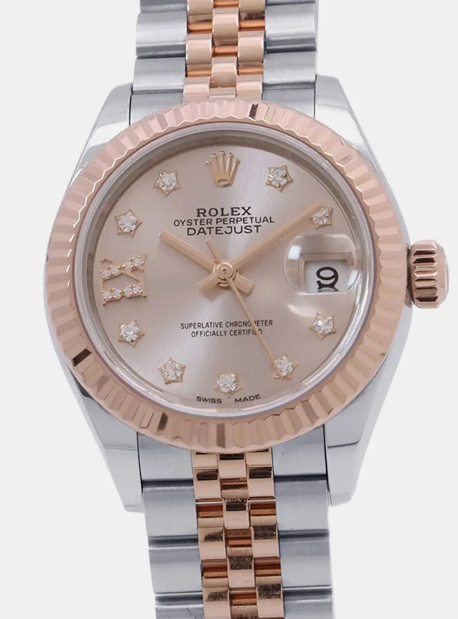 Rolex Lady-Datejust 279171G Pink 18K Rose Gold Stainless Steel Dial Automatic Women's Wristwatch 28mm
