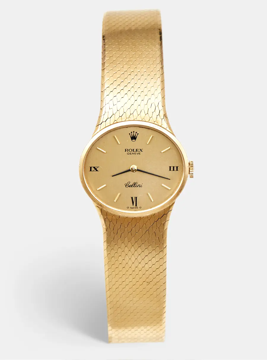 Rolex Cellini 4064 Champagne Dial 18k Yellow Gold Women's Wristwatch 26 mm
