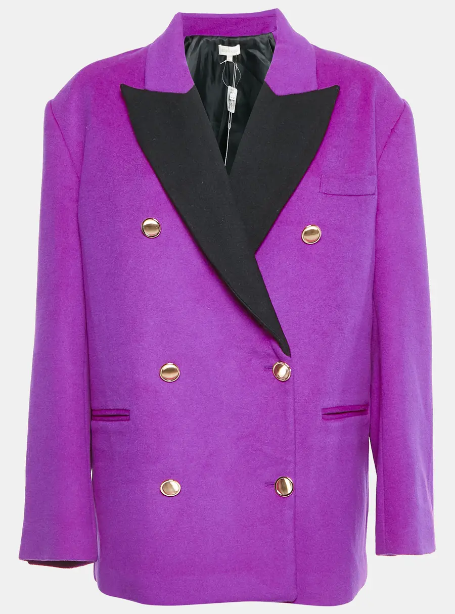 Ronny Kobo Pink Wool Double Breasted Keira Jacket M