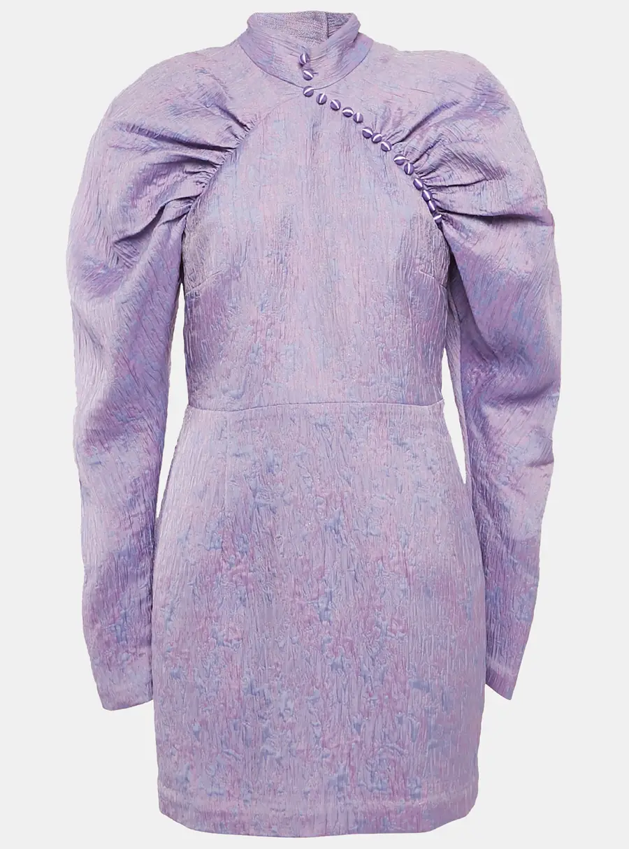 ROTATE Birger Christensen Purple Jaquard Mini Dress M