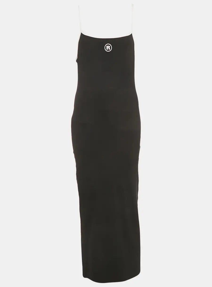 ROTATE Birger Christensen Black Rib Knit Midi Dress M