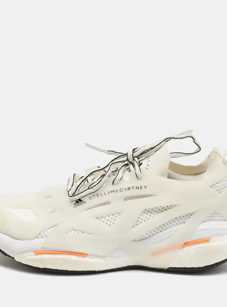 Stella McCartney Adidas Ultra Boost Size 38 White Knit Fabric and Rubber Lace Up Sneakers
